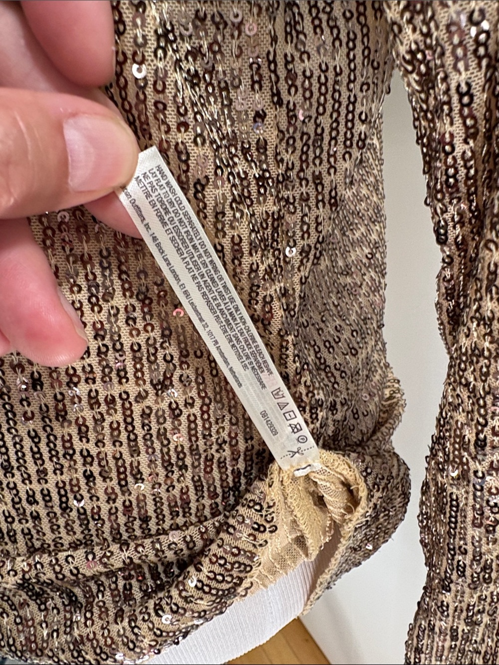 Intimately by free people Sequin Long Sleeve Crewneck Top - Gold - Picture 3 of 6